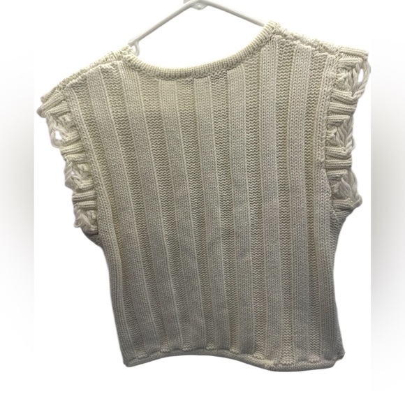 Zara Cream Knit Crop Top - Picture 5 of 8